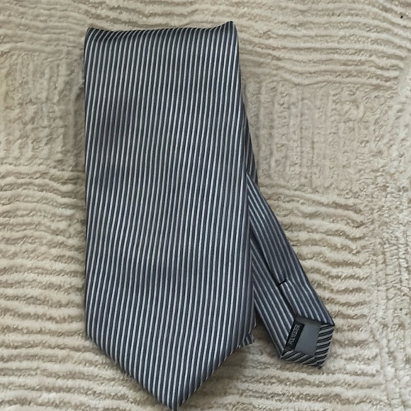 BARASSI Doni Barassi silver‎ stripe men’s tie - Picture 1 of 4